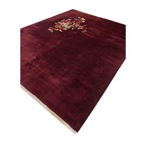 Tapis en laine noués à la main Pechino, motifs floraux et abstraits rouges et oranges pour la maison, le salon et la chambre - PAE-5946 - Product Image 1