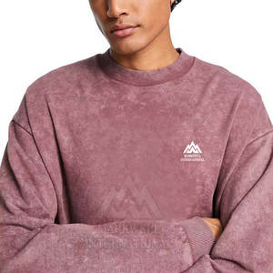 Precio razonable Hombres Acid Wash Sudadera Color sólido Diseña tu propio logotipo Cómodo Hombres Basics Acid Wash Sudadera - Product Image 3