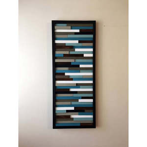 Vive tu vida mosaico de madera decoración de pared acento único para el hogar o la oficina - Product Image 1