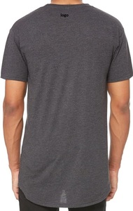Camiseta de manga corta ajustada informal con personalidad a la moda para hombre, camiseta peinada 100% para hombre, cuerpo más largo de BD - Product Image 3