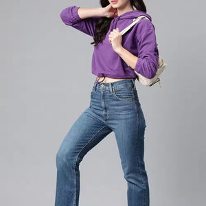 Sudadera Corta con Capucha de Manga Larga para Mujer, Sudadera de Invierno de Alta Calidad, Diseño Forrado de Poliéster/Algodón, Fabricante de Pakistán - Product Image 3