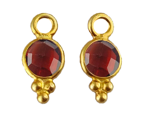 Colgante de Granate de 4mm con Bisel Elegante, Plata de Ley 925, Baño de Oro Vermeil y Rodio, Certificado por Terceros, Amuleto de Regalo para Ella - Product Image 1