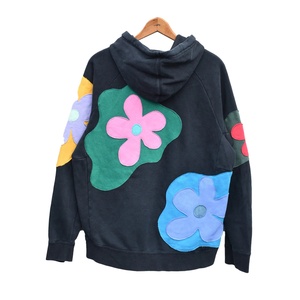 Pulls à capuche en polaire unisexe respirants avec patchs floraux d'hiver, logo personnalisé de haute qualité, tie-dye, vente en gros - Product Image 2