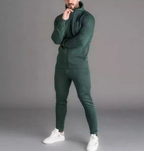 Survêtement de sport pour homme, marque vierge, logo personnalisé, ensemble deux pièces d'entraînement et de jogging - Product Image 2