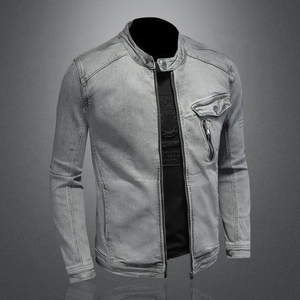Ensemble de veste en jean décontractée pour homme, style hip-hop urbain, manches longues, style côtelé rugueux - Product Image 3