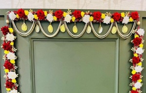 Rose Toran Indian Wedding Decor Puerta delantera colgante para festivales y fiestas Home Event Decor - Product Image 2