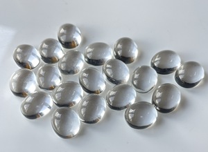 Cuarzo transparente blanco natural Oval 9x11mm Cabujón con parte posterior plana-Piedras preciosas sueltas - Product Image 5