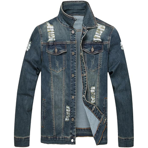 <b>Top</b> Trendy Men's Long Sleeve Men's Denim Jacket Lightweight <b>Distressed</b> With High And Premium Quality Denim Fabric - Product Image 1