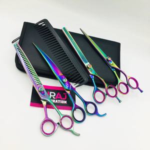 ชุดกรรไกรตัดแต่งขนสัตว์เลี้ยงและแปรงปัดขน - ใบมีดสแตนเลสอย่างดี ปลอดภัย ปลายมน-คม ด้ามจับขนาดกลาง - Product Image 3