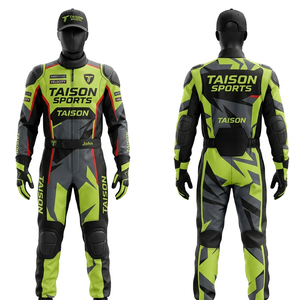 Traje de Karting Premium de Poliéster Cordura de 320 GSM, Diseño de Paneles en Naranja, Negro y Blanco, Logotipo Personalizado con Sublimación y Bordado - Product Image 6