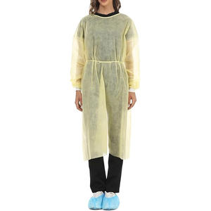 Bata de aislamiento médico desechable ecológica no tejida impermeable protectora de manga larga soldada para laboratorio de clínica de Hospital - Product Image 3