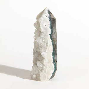 Cristales de apofilita naturales con espécimen de punto generador de torre de Stilbite Pcs de pie Espécimen DE LA India - Product Image 1