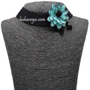 İğne Oyası Tasma Çiçek Kolye Deniz Yeşili-Siyah Ropa de las islas de Asia y el Pacífico - Product Image 1