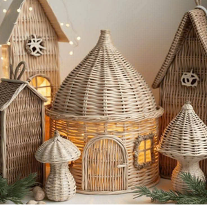Ensemble d'ornements en rotin de Noël tissé moderne fait à la main rotin vietnamien naturel écologique pour la décoration d'arbre - Product Image 3