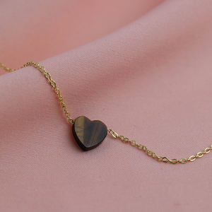 Pulsera de Plata de Ley 925 Chapada en Oro y Rodio con Diseño de Corazón de Ojo de Tigre, Hecha a Mano en Turquía, Joyería de Regalo para Mujer - Product Image 4