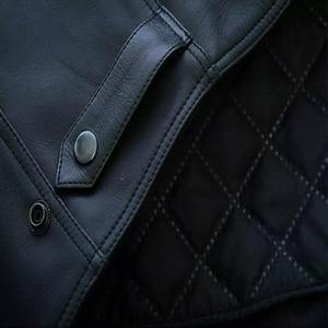 Veste en cuir coupe-vent de logo personnalisé de haute qualité pour hommes col montant vêtements de mode de style rue haute - Product Image 2