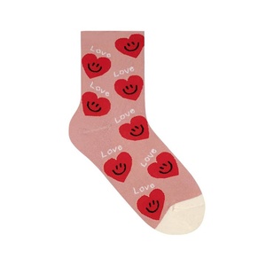 Venta directa de fábrica, calcetines personalizados de algodón transpirable de Jacquard para hombres y mujeres, sonrisa divertida, corazón, diseño de animales, uso diario informal - Product Image 5