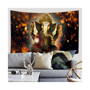 <span class=keywords><strong>Tenture</strong></span> murale <span class=keywords><strong>indienne</strong></span> à imprimé numérique, tapisserie murale personnalisée, mandala Om Ganesha, lord shiva - Product Image 1