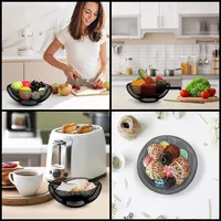 Bol à fruits et légumes en métal noir, design moderne et luxueux, grande capacité, achat en gros directement auprès d'un fournisseur indien