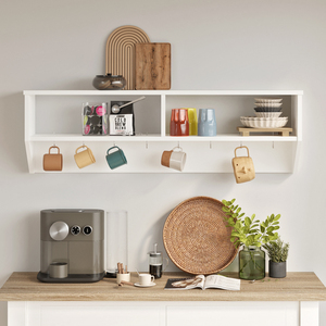 Haute qualité blanc Ronda moderne Style européen mural cuisine étagère de rangement élégant élégant bois massif matériel en gros - Product Image 1