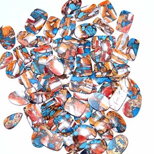 Cabochon de pierres précieuses en vrac turquoise super huître épineuse en vrac lot de gros mélange de forme et de pierres précieuses fines pour la fabrication de bijoux - Product Image 2