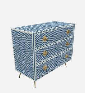 AALIYAN IMPEX Tiroirs de coffre en acier inoxydable artistique Design floral unique Rangement de style vintage pour chambre et salon - Product Image 2