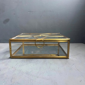 Artisan Design Jewelry <b>Box</b> Organizer Storage <b>Box</b> Square Shape 8X8X2.75" Brass Finish - Product Image 2