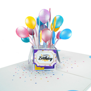 Kiricard 3D Pop Up greeting cards Balloon Box Pop Up Card lovely gifts for birthday Vietnamese Handmade Card