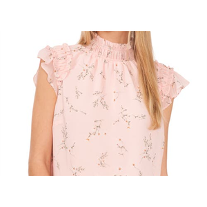 Camicetta Floreale CeCe con Maniche a Volant, Taglia Media, Elegante in Chiffon con Logo Ricamato Rosa Inglese e Decorazione in Pizzo, XL per Ufficio - Product Image 5