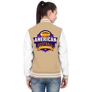 Veste universitaire en molleton de coton personnalisée pour femme, broderie premium, style streetwear, manteau Letterman - Product Image 4