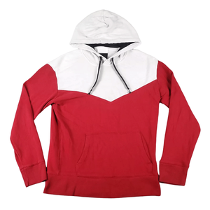 Blanco y Rojo 100% algodón polar invierno pulóver Sudadera con capucha bolsillo sólido sudadera Top para Unisex - Product Image 1