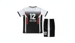 Uniformes de football pour hommes de haute qualité avec logo personnalisé, 100% polyester, séchage rapide, respirant, col en V, dernier design, ensembles de football - Product Image 3