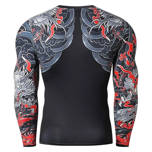 Rash Guard de qualité supérieure, nouveau design, pour BJJ et MMA Jiu Jitsu, Rash Guard à manches longues personnalisé par sublimation - Product Image 2
