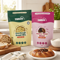 Sachet Doypack Personnalisé Refermable pour Emballage Alimentaire de Farine Sans Gluten, Mélange à Pain au Levain
