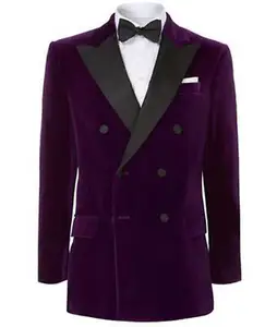 Куртка для мужчин, халат ручной работы, халаты, вечерние коктейльные вечеринки, одежда для хозяев, фиолетовые бархатные блейзеры по низким ценам