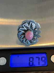 Anillo de Concha Rosa Elegante Hecho a Mano Plata Esterlina Tamaño 8 Joyas Para Bodas Y Ocasiones Especiales - Product Image 2