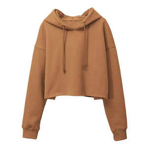Sweat à capuche en coton sur mesure pour femmes, haut court d'hiver, service OEM, Streetwear de haute qualité, léger et respirant - Product Image 5