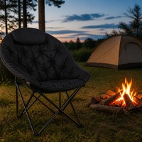 Fauteuil lune en toile avec sac de transport, dossier haut, pliable, portable, pour le camping