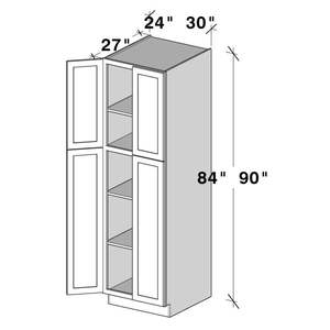 Armoire utilitaire de 30 pouces blanc glacier avec 4 portes W30 X H84 X D27 Armoires de cuisine - Product Image 1