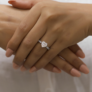 Anillo de compromiso de diamante moissanita en forma de corazón de 2 quilates, anillo de Boda nupcial perfecto para regalo en oro sólido - Product Image 4