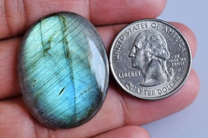 Cabujón de Labradorita Azul Fuego Natural, Forma Ovalada, Tamaño 34x26x6 MM, Piedra Azul Brillante para Joyería, Gema Suelta, Piedra Lisa - Product Image 3