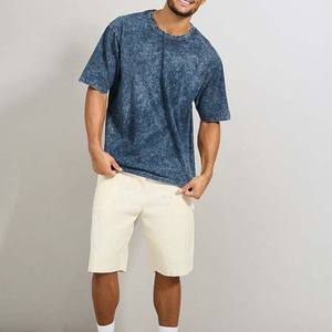 Streetwear gráfico camisetas en blanco de talla grande lavado ácido camiseta de alta calidad logotipo personalizado Vintage camisetas de gran tamaño 100% algodón - Product Image 2