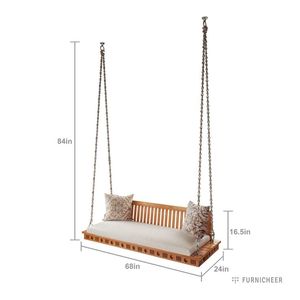 Banco Columpio de madera para porche de alta calidad hecho de madera de teca con durabilidad duradera y atractivo de diseño clásico - Product Image 1