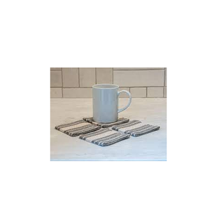 Sous-verre en pierre de lin avec support Base en liège Texture Style sous-verre à boisson pour ustensiles de cuisine et restaurants avec vente - Product Image 3