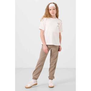 TOMMYLIFE Ensemble de survêtement imprimé à col rond pour filles, coupe standard, avec poignets élastiques - Ecru Fiesta Tenue de sport pour enfants - Product Image 2