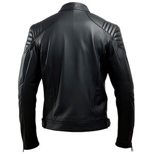 2025 meilleur motard pour hommes col montant veste en cuir zippée imperméable et respirant avec fermeture à glissière grande taille - Product Image 2