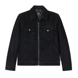 Chaqueta de cuero marrón de último diseño, chaqueta de cuero genuino de ante con cremallera frontal para hombre, chaquetas de invierno - Product Image 1