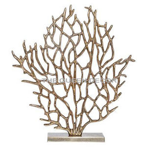Escultura decorativa chapada en oro con forma de hoja de metal de aluminio para el hogar, adornos superventas - Product Image 2