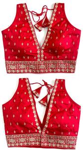 Blusa moderna de verano con trabajo de hilo Zari y nudos hechos a mano Patrón abierto frontal Estilo formal elegante - Product Image 6