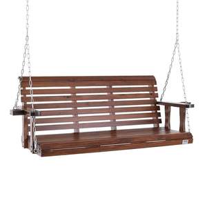 Handcrafted porch wooden <b>swing</b> for relaxing outdoor seating with rustic charm and weather-resistant durable <b>wood</b> finished - Product Image 3